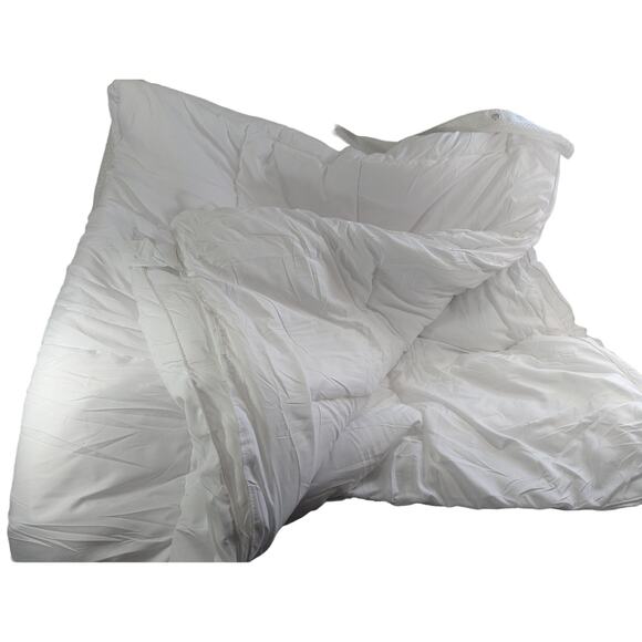 UTOPIA! PURE WHITE, BOXED EDGE, QUILTED DOWN ALTERNATIVE COMFORTER! SZ FULL - Picture 9 of 14